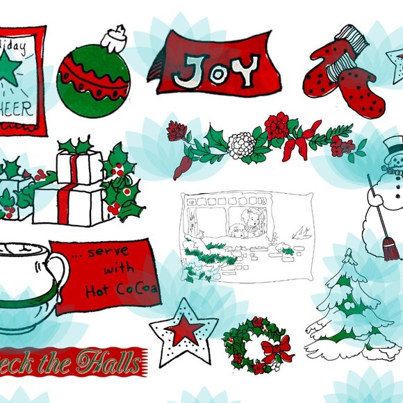 Lot 50 Christmas Die Cuts Unique Junk Journal Scrapbooking Supplies Ephemera u - Picture 11 of 12